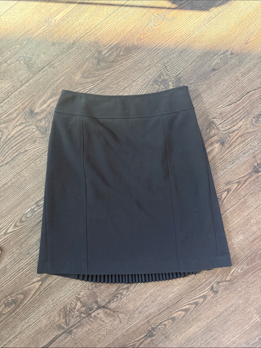 LOFT Classic Black Women's A-Line Skirt Kick Pleat Lined 2